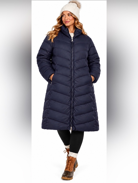 Eddie Bauer Jackets & Blazers - Eddie Bauer EB550 Goose Down Long Puffer Coat Navy Purple Warm Winter Cozy XL